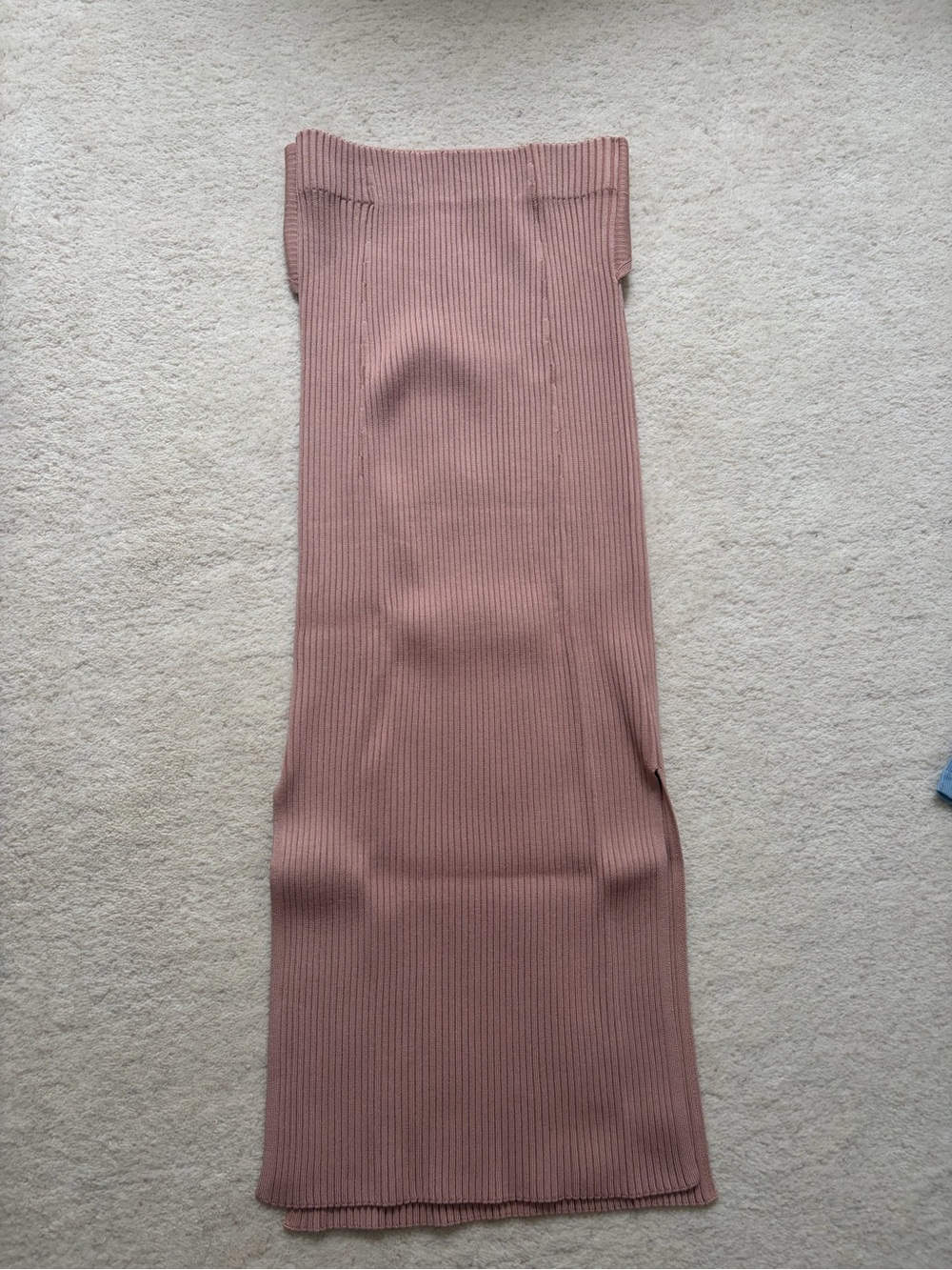 Jonathan Simkhai Strapless Ribbed Midi Dress in Dusty Rose
